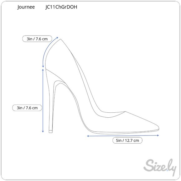 Journee Collection Charcoal Gray Point Toe D'Orsay 3 in Heel size 11 - Picture 14 of 14